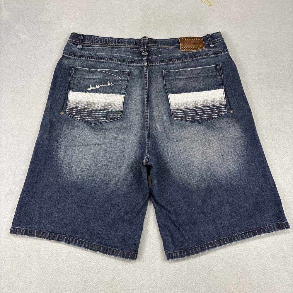 Akademiks Jeanius Jorts Mens 42 Baggy Streetwear Embroidered Faded Skater Y2K